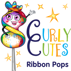 CurlyCutes Petite Crystal Ribbon Pops - Rainbow Cherry: 20-Piece Jar