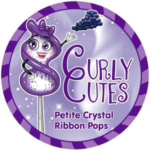CurlyCutes Petite Crystal Ribbon Pops - Purple Grape: 20-Piece Jar