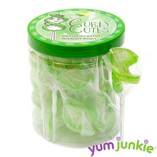 CurlyCutes Petite Crystal Ribbon Pops - Green Lime: 20-Piece Jar