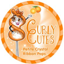 CurlyCutes Petite Crystal Ribbon Lollipops - Orange: 20-Piece Jar