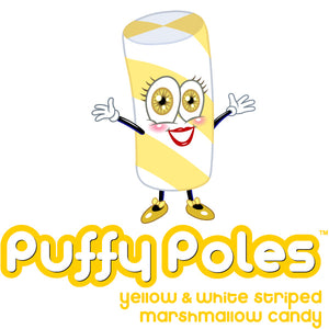 Yellow Puffy Poles Marshmallow Candy