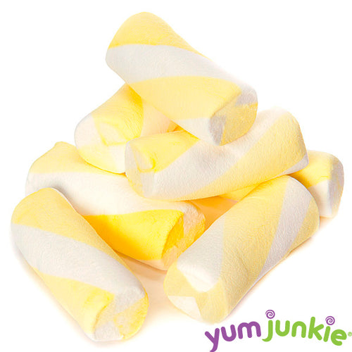Yellow Puffy Poles Marshmallow Candy