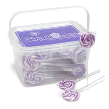 Purple Swirl Lollipops with Clear Plastic Sticks