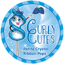 CurlyCutes Petite Crystal Ribbon Pops - Blue Raspberry: 20-Piece Jar