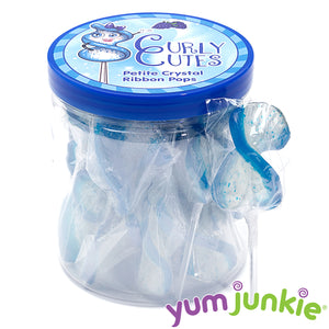 CurlyCutes Petite Crystal Ribbon Pops - Blue Raspberry: 20-Piece Jar