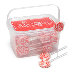 Red Swirl Lollipops with Clear Plastic Sticks