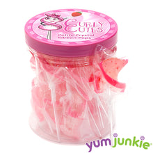 CurlyCutes Petite Crystal Ribbon Pops - Pink Strawberry: 20-Piece Jar