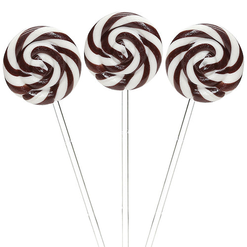 Black Swirl Lollipops with Clear Plastic Sticks