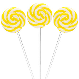 Yellow Swirl Lollipops